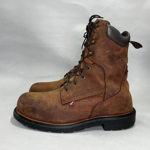 Red Wing DynaForce Boots Men's Size 13 Brown 8&quot; Waterproof Safety Toe Work Boots