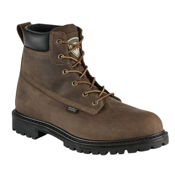 Red Wing Irish Setter Hopkins Brown Waterproof Leather Safety Toe Boot Sz 10 NEW