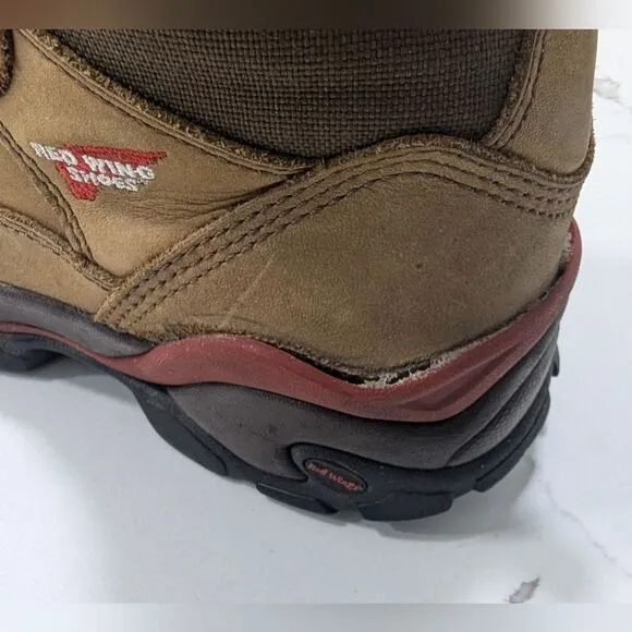 Red Wing leather brown steel toe waterproof work construction boots size 8.5