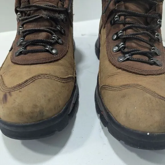 Red Wing leather brown steel toe waterproof work construction boots size 8.5
