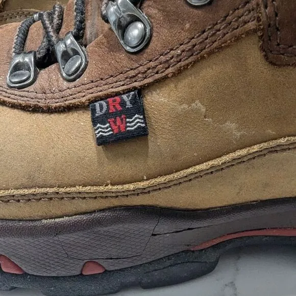 Red Wing leather brown steel toe waterproof work construction boots size 8.5