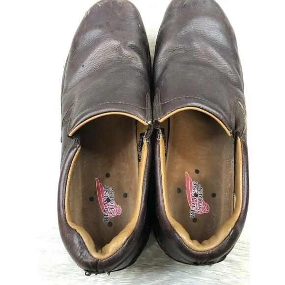 Red Wing Men’s Sneakers  Brown Leather Safety Toe Work Loafers  14D 6702