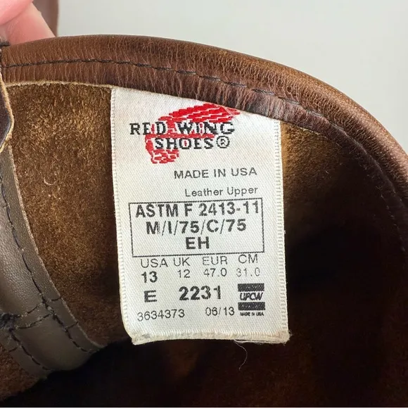Red Wing Safety 2231 Pecos Steel Toe 11-Inch Pull On Leather Work Boots Size 13E