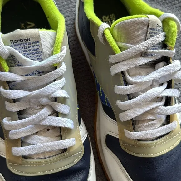Reebok Classic Leather ATI DV5241 Lime Navy Gum Sole Sneakers Men’s Size 11