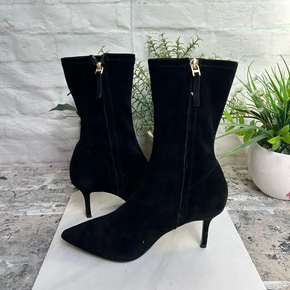 REISS Caley BlackPointed Kitten Heel Leather size 36 5.5US / 36EU $385