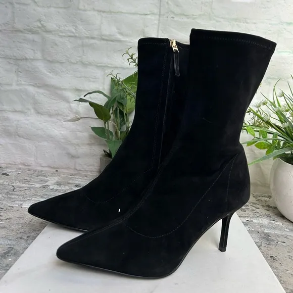 REISS Caley BlackPointed Kitten Heel Leather size 36 5.5US / 36EU $385