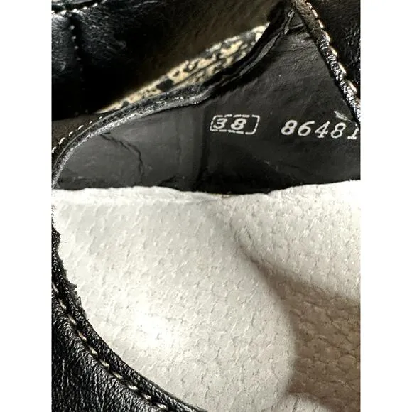 Rieker Vegan Leather Black Multi Daisy Mary Jane Casual Whimsical Slides  38/8