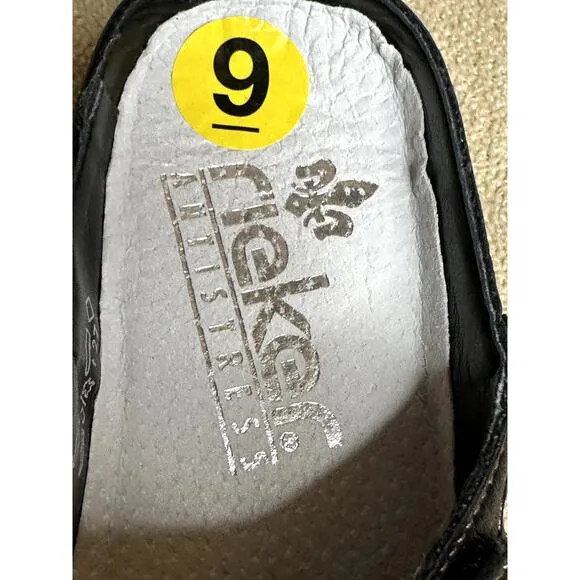 Rieker Vegan Leather Black Multi Daisy Mary Jane Casual Whimsical Slides  38/8