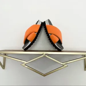 ROAM Dawn Orange Cross Slides Sandals 7