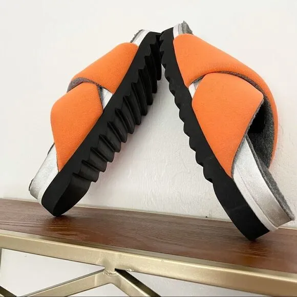ROAM Dawn Orange Cross Slides Sandals 7