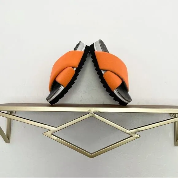 ROAM Dawn Orange Cross Slides Sandals 7