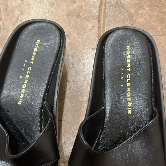 Robert Clergerie Paris France Women Leather Slide Sandals Size 8.5