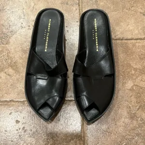 Robert Clergerie Paris France Women Leather Slide Sandals Size 8.5