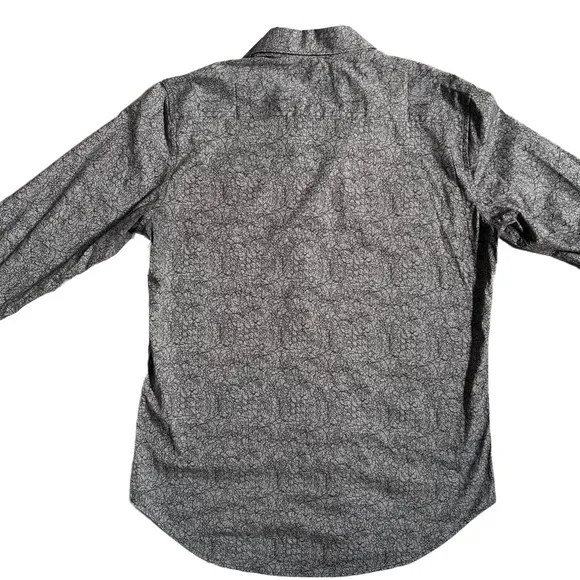 ROBERT GRAHAM BLACK AND CHARCOAL GRAY CLASSIC FIT COLLARED DRESS SHIRT