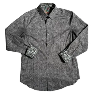 ROBERT GRAHAM BLACK AND CHARCOAL GRAY CLASSIC FIT COLLARED DRESS SHIRT