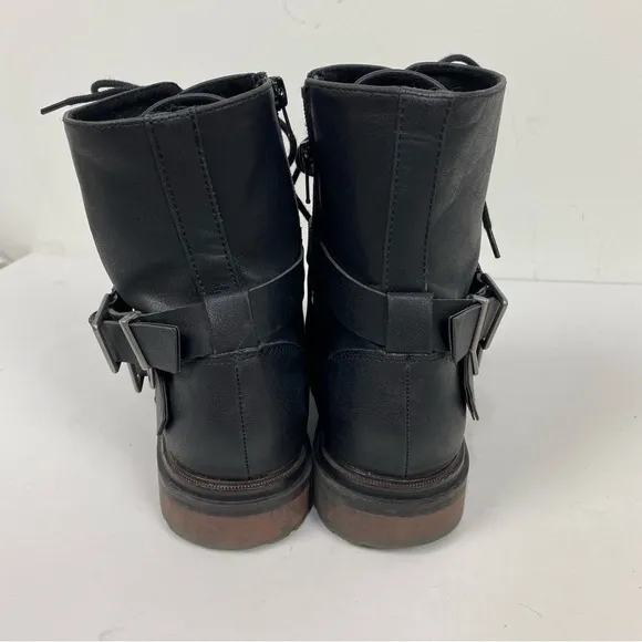 Rocket Dog Black Lace Up Moto Boots grunge goth gothic