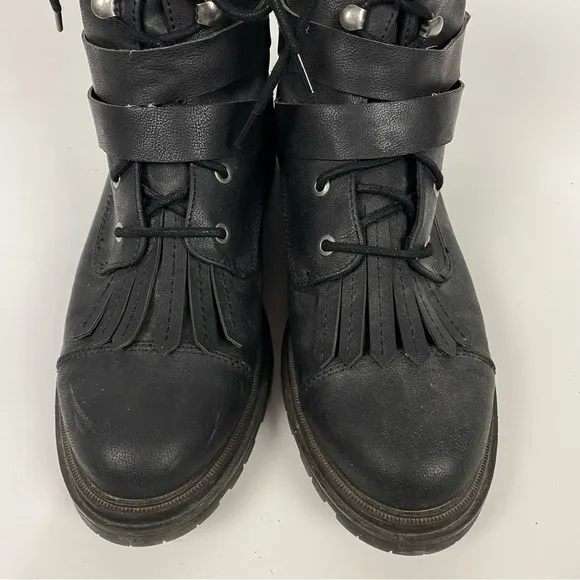 Rocket Dog Black Lace Up Moto Boots grunge goth gothic