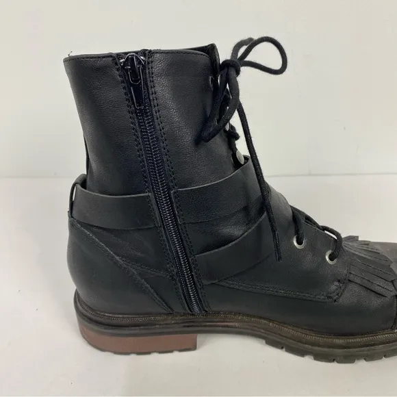 Rocket Dog Black Lace Up Moto Boots grunge goth gothic