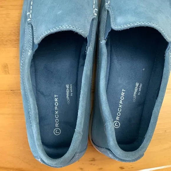 Rockport adiPRENE by Adidas Men's Size 10 Sky Blue Suede Loafers Shoes Anti Slip