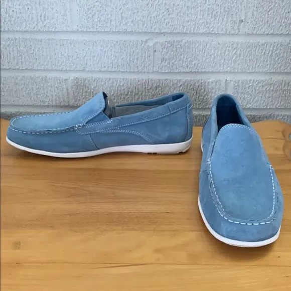 Rockport adiPRENE by Adidas Men's Size 10 Sky Blue Suede Loafers Shoes Anti Slip
