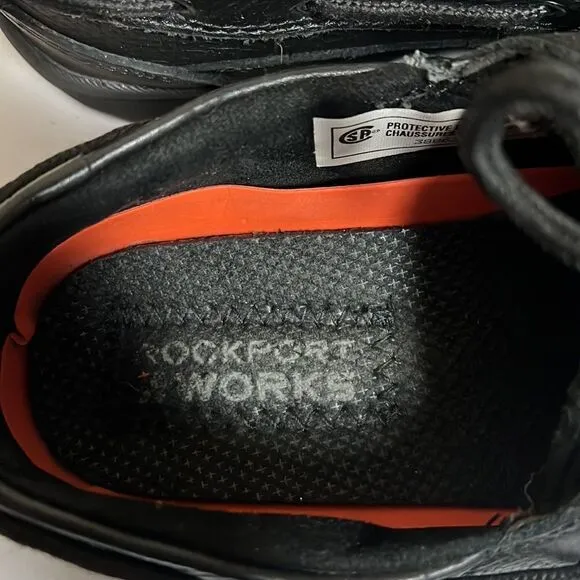 Rockport works steel toe safety shoes black loafers size 10M men/12m women