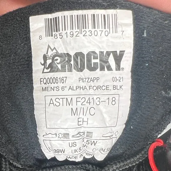 Rocky Men's 6&quot; Alpha Force Composite Toe Waterproof Duty Boots
