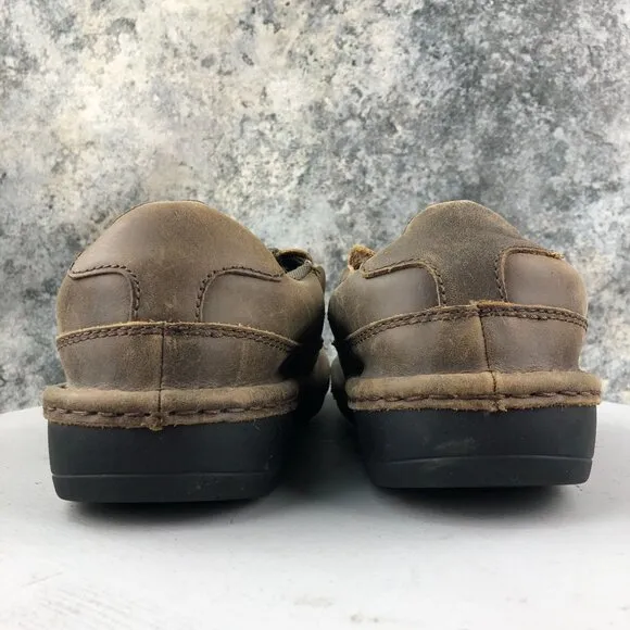 Roper Men's Size 9 Powerhouse Brown Leather Closed Toe Slip On Work Shoes Loafer
