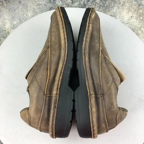 Roper Men's Size 9 Powerhouse Brown Leather Closed Toe Slip On Work Shoes Loafer
