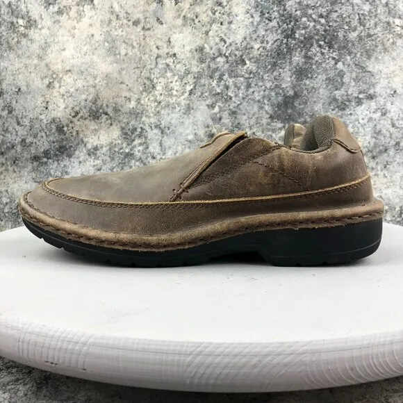 Roper Men's Size 9 Powerhouse Brown Leather Closed Toe Slip On Work Shoes Loafer