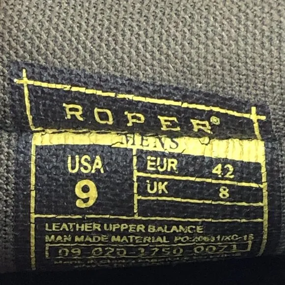 Roper Men's Size 9 Powerhouse Brown Leather Closed Toe Slip On Work Shoes Loafer