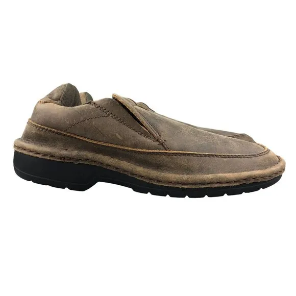 Roper Men's Size 9 Powerhouse Brown Leather Closed Toe Slip On Work Shoes Loafer