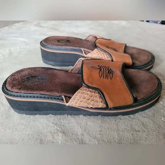 Roper Western Leather Slides