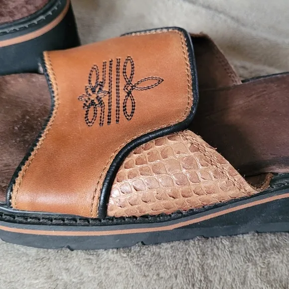 Roper Western Leather Slides