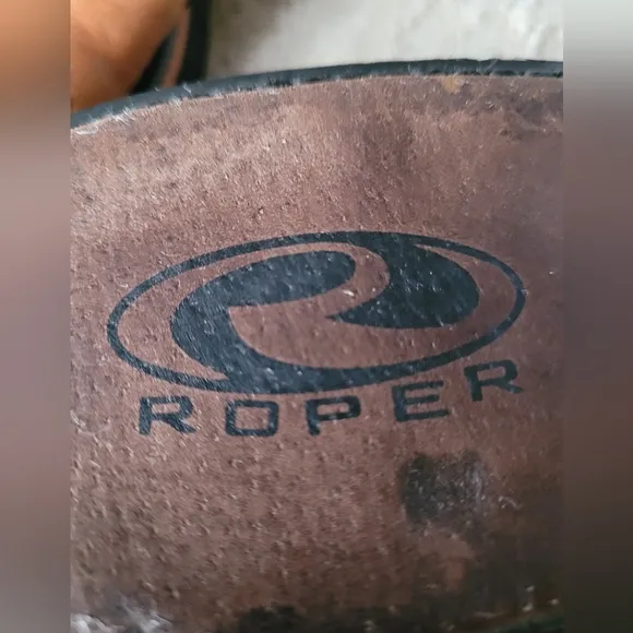 Roper Western Leather Slides