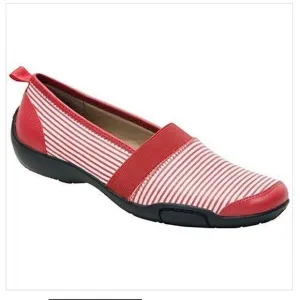 Ros Homnerson Carol loafers red &amp; white striped size 9.5SS