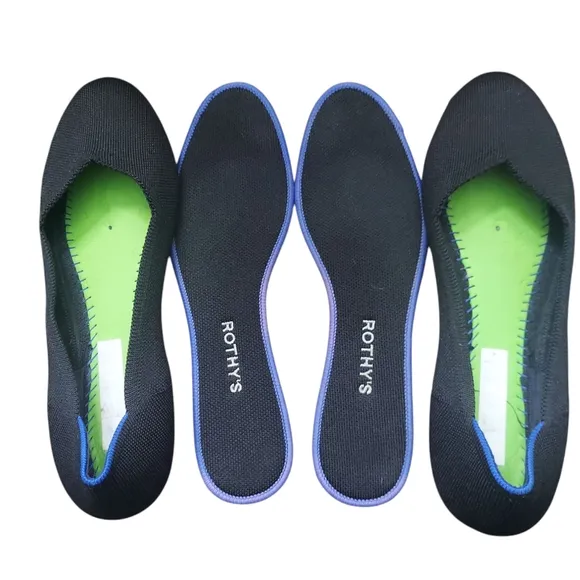 Rothy's Black Flats Minimalist and Versatile Rounded Toe Size 11.5