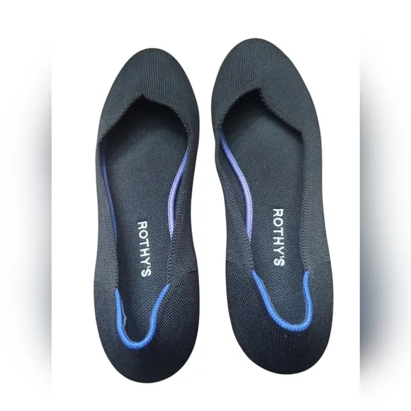Rothy's Black Flats Minimalist and Versatile Rounded Toe Size 11.5