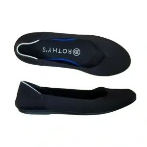 Rothy's black round toe flats 5.5 slip on washable sustainable work comfortable