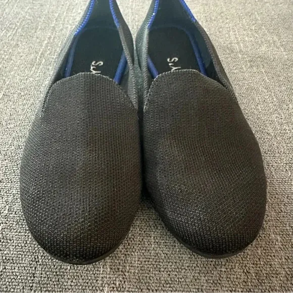 Rothy's black round toe flats 5.5 slip on washable sustainable work comfortable