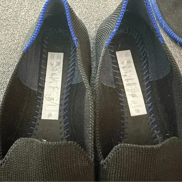 Rothy's black round toe flats 5.5 slip on washable sustainable work comfortable