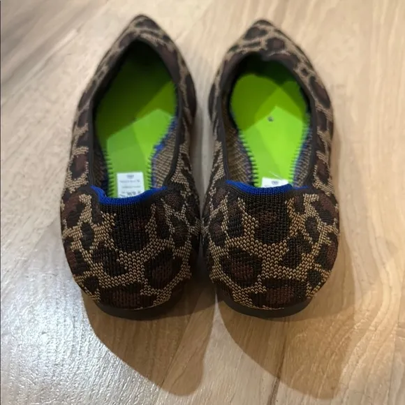 Rothy's Brown and Tan Flats with Wildcat Leopard Print