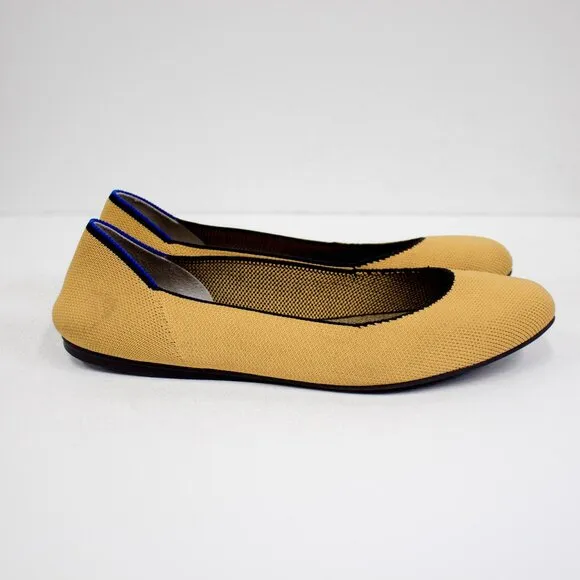 Rothy’s Chai The Square Flats Marigold Blue Halo Limited Edition Retired Sz 8.5