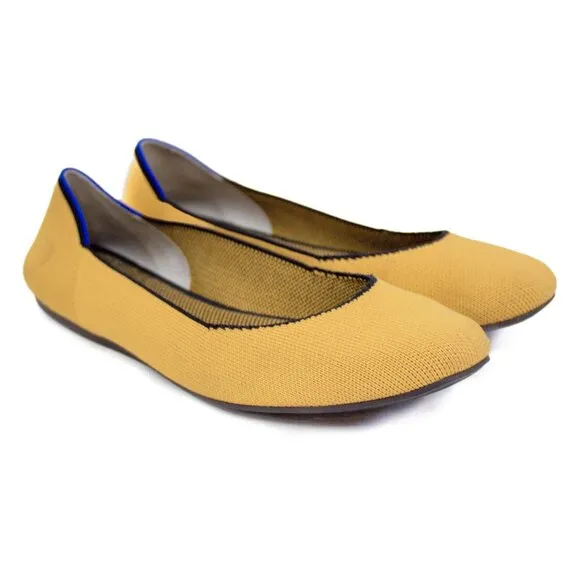 Rothy’s Chai The Square Flats Marigold Blue Halo Limited Edition Retired Sz 8.5