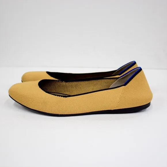 Rothy’s Chai The Square Flats Marigold Blue Halo Limited Edition Retired Sz 8.5