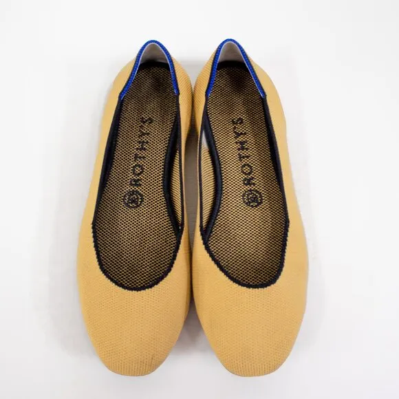 Rothy’s Chai The Square Flats Marigold Blue Halo Limited Edition Retired Sz 8.5