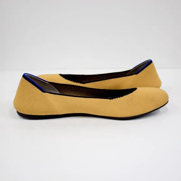 Rothy’s Chai The Square Flats Marigold Blue Halo Limited Edition Retired Sz 8.5