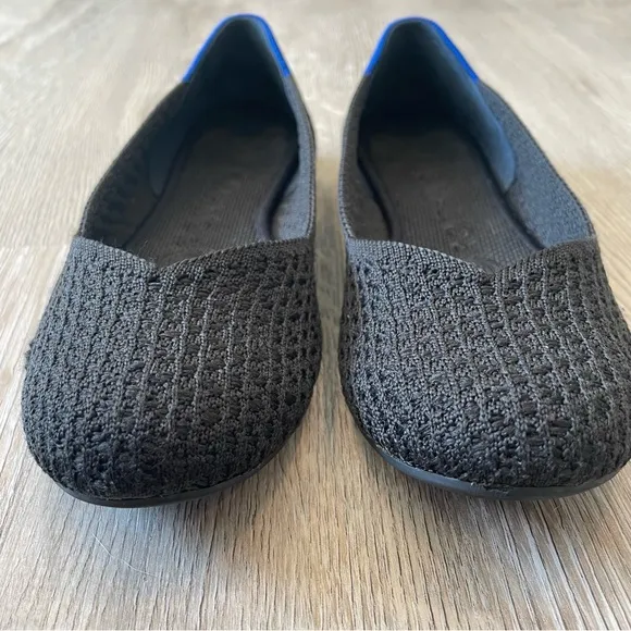 ROTHY’S Honeycomb Rounded Toe Flat - Black, Size 5.5