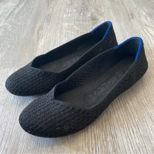 ROTHY’S Honeycomb Rounded Toe Flat - Black, Size 5.5