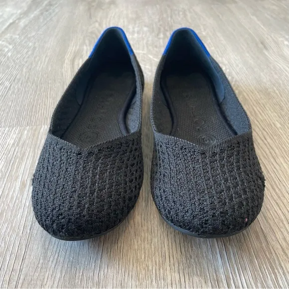 ROTHY’S Honeycomb Rounded Toe Flat - Black, Size 5.5
