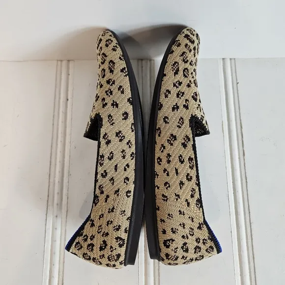 Rothy's Leopard Print Flats Spotted Loafer Shoes Womens Size 6 Comfort Shoes